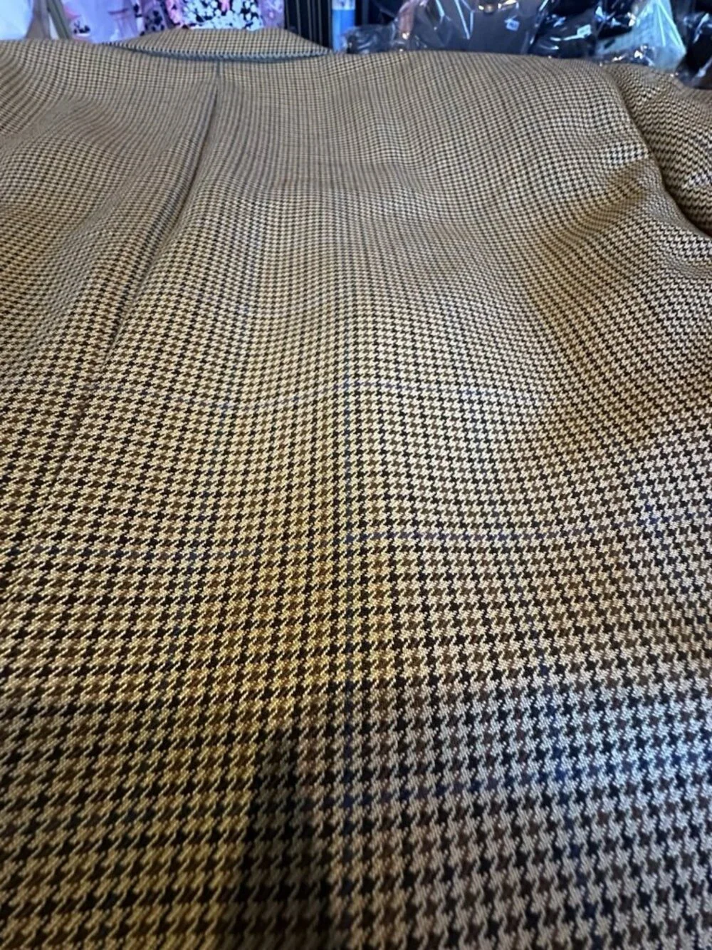 Hart Schaffner Marx Nordstrom Blazer 2 Button Beige Houndstooth 43L Union Made